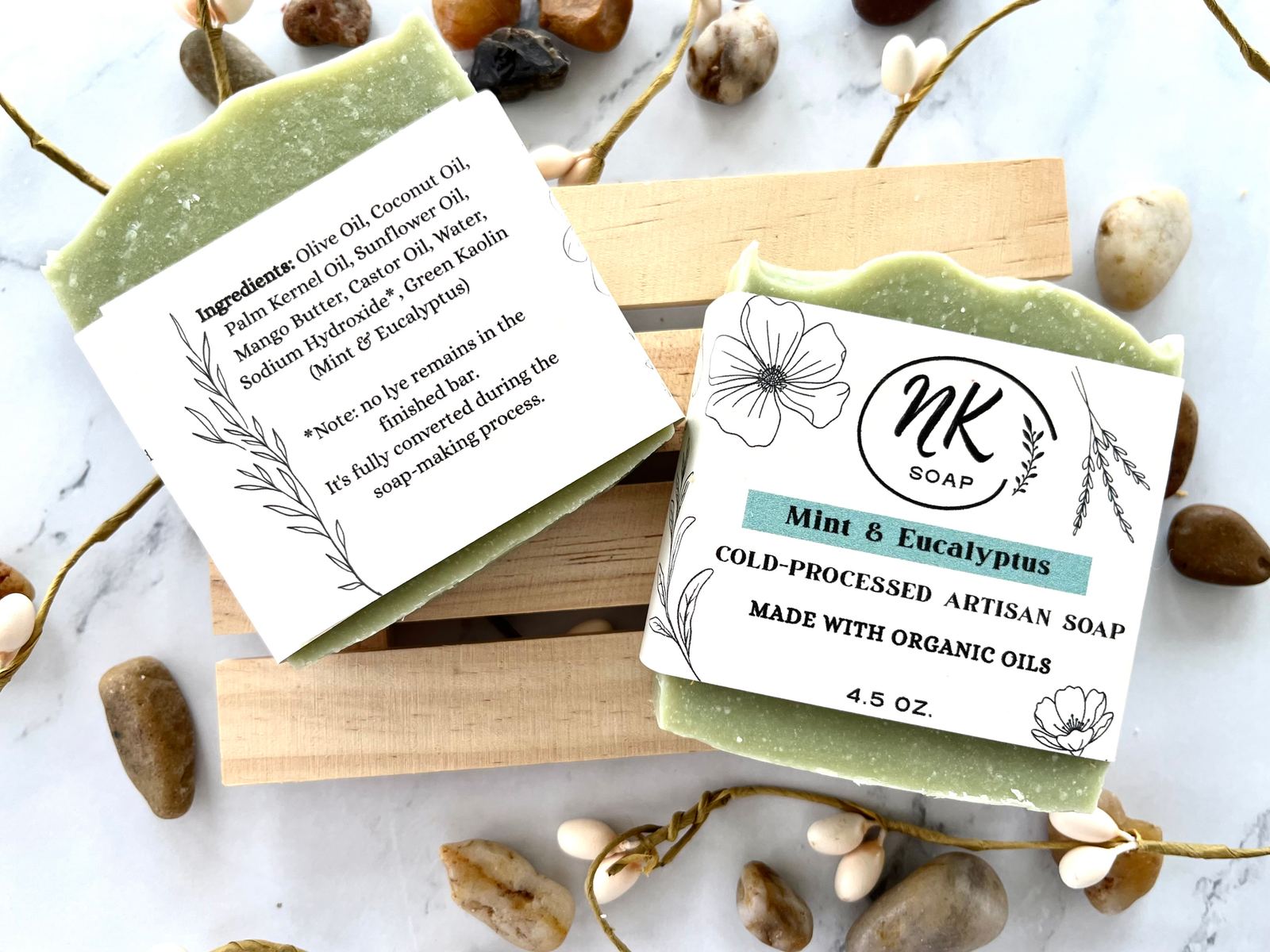 Mint & Eucalyptus bar soap by NK Soap